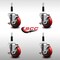 Service Caster 3.5'' SS Red Poly Swivel 7/8'' Expanding Stem Caster Set with Brake, 4PK SCC-SSEX20S3514-PPUB-RED-TLB-78-4 - alternate 3